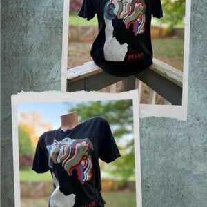 Black Short Sleeve Tee with Vibrant Back Design